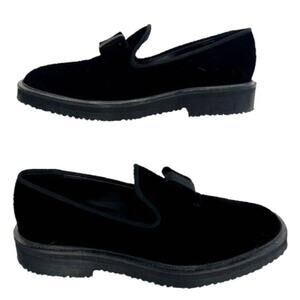 Giuseppe Zanotti Loafer Black Velvet Hilary Veronica 39.5 NEW Comfort Non-Slip